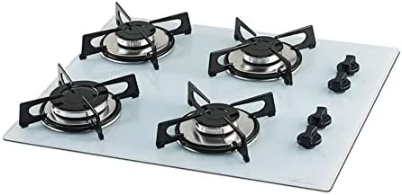 FISCHER COOKTOP À GÁS 4 BOCAS MESA VIDRO BRANCA BIVOLT 1519-5902