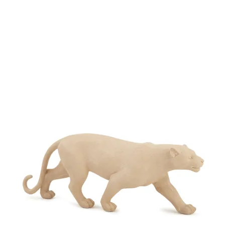 Escultura Decorativa Leopardo em Poliresina Bege 36cm 18769 Mart