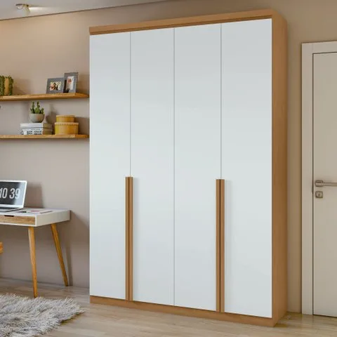 Guarda Roupa Solteiro 4 Portas 2 Gavetas Alonzo 100% MDF