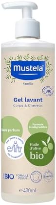 Mustela Gel Lavante Corpo E Cabelo Bio 400Ml - Sabonete Líquido Vegano Sem Fragrância Fórmula Biodegradável Com 97% De Ingredientes De Origem Natural