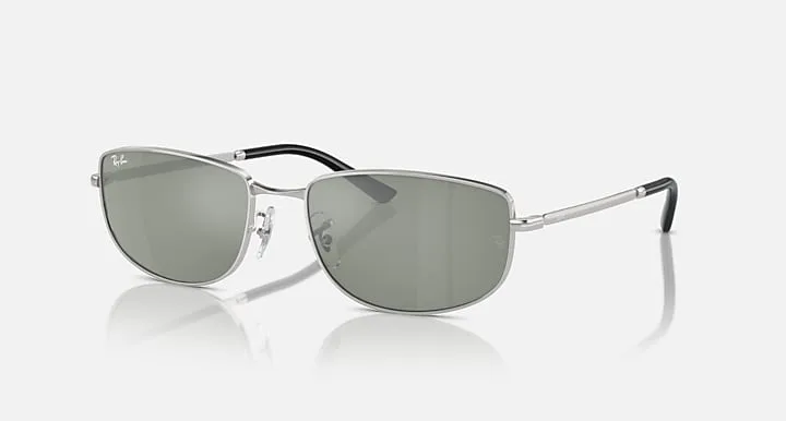 Ray-Ban RB3732 Prata|Silver with Verde e prata|Green & Silver Sólido - espelhado|Solid Color - Mirror lens