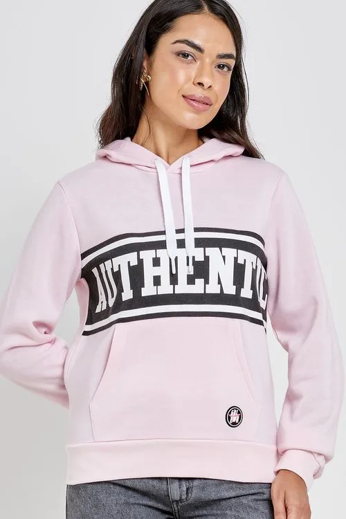 Blusão Moletom Feminino Rosa Authentic