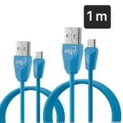 Cabo USB para micro USB, 1m + 2m, Azul, CMB512BE, Elg BT 1 UN