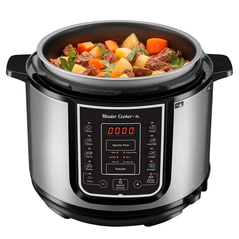 Panela de Pressão Elétrica 5L PE-38 Mondial - Preto/Inox