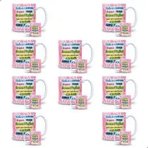 Jogo de Xicara Caneca de porcelana dia das mães mulheres para revenda atacado kit 10 unidades