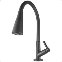 Torneira Gourmet Flexível para Cozinha de Bancada 2 Jatos Preta em ABS