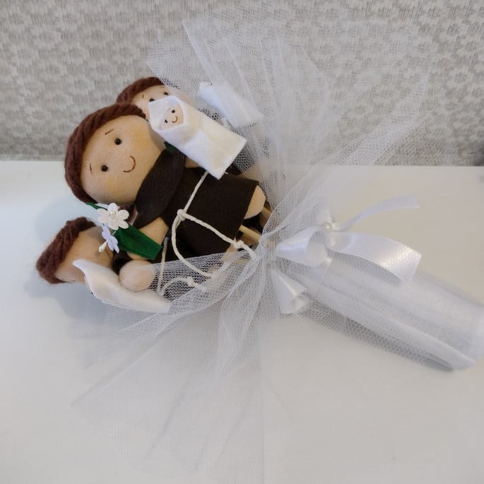 Buquê de Santo Antônio 5 Santinhos-buque Casamento