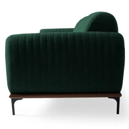 Sofá 300cm 4 Lugares Pés Preto Molino C-117 Linho Verde Musgo - Domi