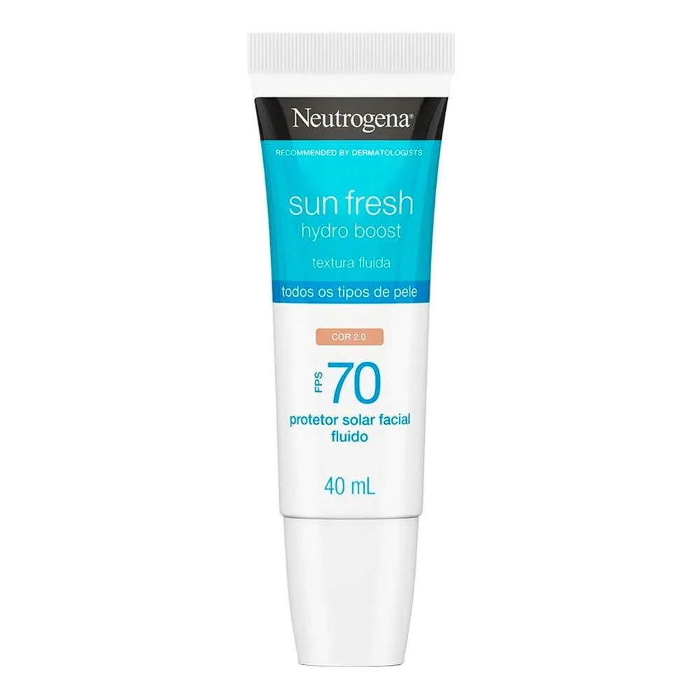 Protetor Solar Facial Neutrogena Sun Fresh Hydro Boost FPS70 Cor 2.0 40ml - Drogarias Pacheco