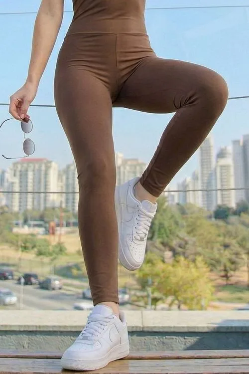 Macacão Fitness Alças Largas Polo Wear Marrom Escuro