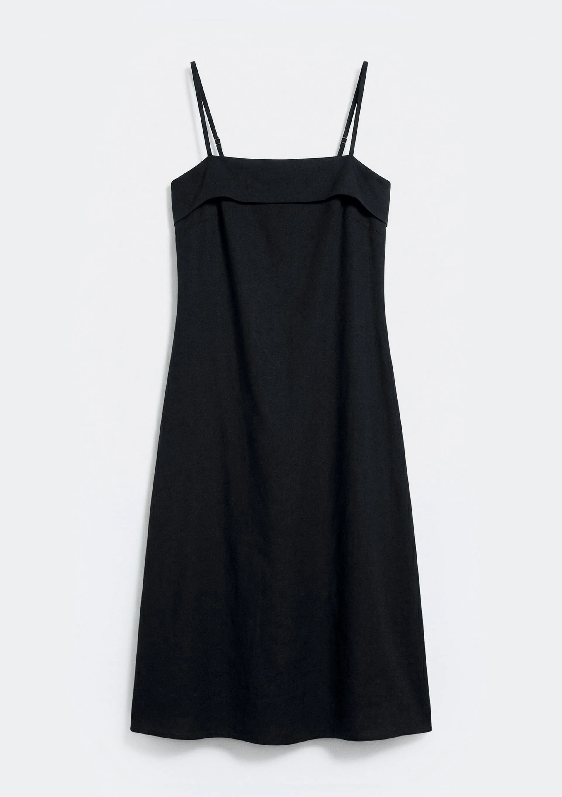 Vestido Curto Reto Em Viscose - Preto