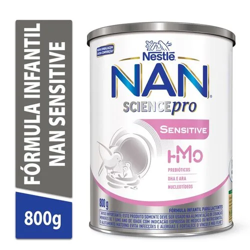 Nestle Fórmula Infantil NAN Sensitive 0-6 meses DHA, ARA e prebióticos 800g