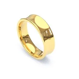 Aliança de Ouro 18K Oca Forrada Concova  Lisa - AS2262