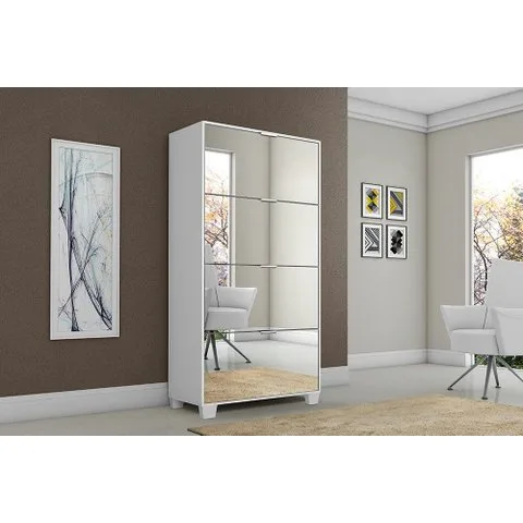 Sapateira 4 Portas com Espelho para 24 Pares 156cm X 66cm Pequim - Rede Móveis