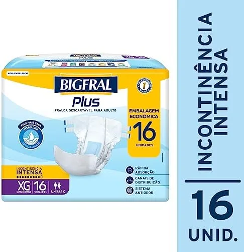 Bigfral Fralda Regular Plus Econômica Xg 16 Unidades