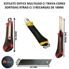 Estilete Office Multiuso C/ Trava Xtrad C/ 3 Recargas De 18mm Xt2181