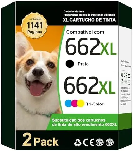 TECKKIN Cartucho de Tinta Compatível para HP 662 662XL Compatível para HP Deskjet 1015 1515 2515 2516 2545 2546 2645 3515 4645 impressora (1 Preto, 1 Colorido)