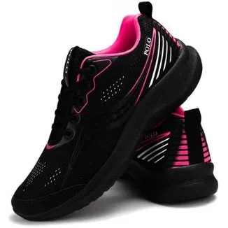 Tenis Feminino Preto Esport Para Caminhada Academia Dia dia