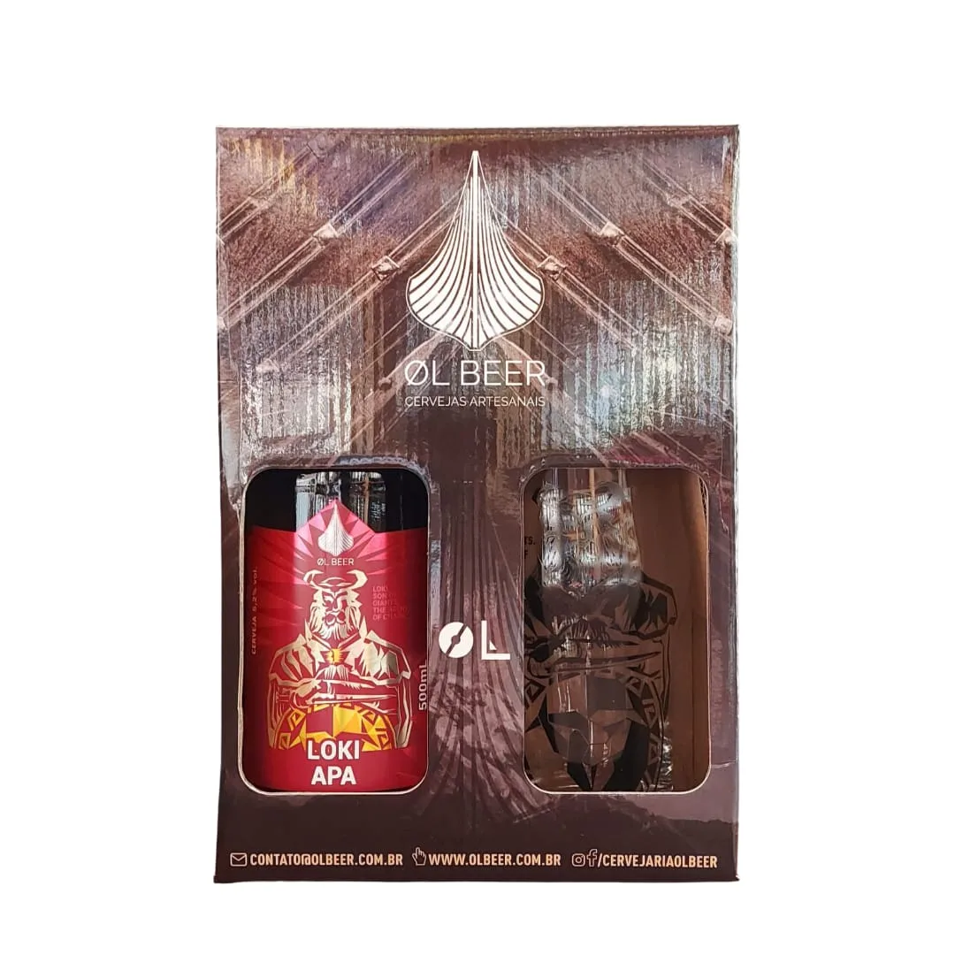 Kit Ol Beer Loki APA com 01 Garrafa 500 ml + 02 copo