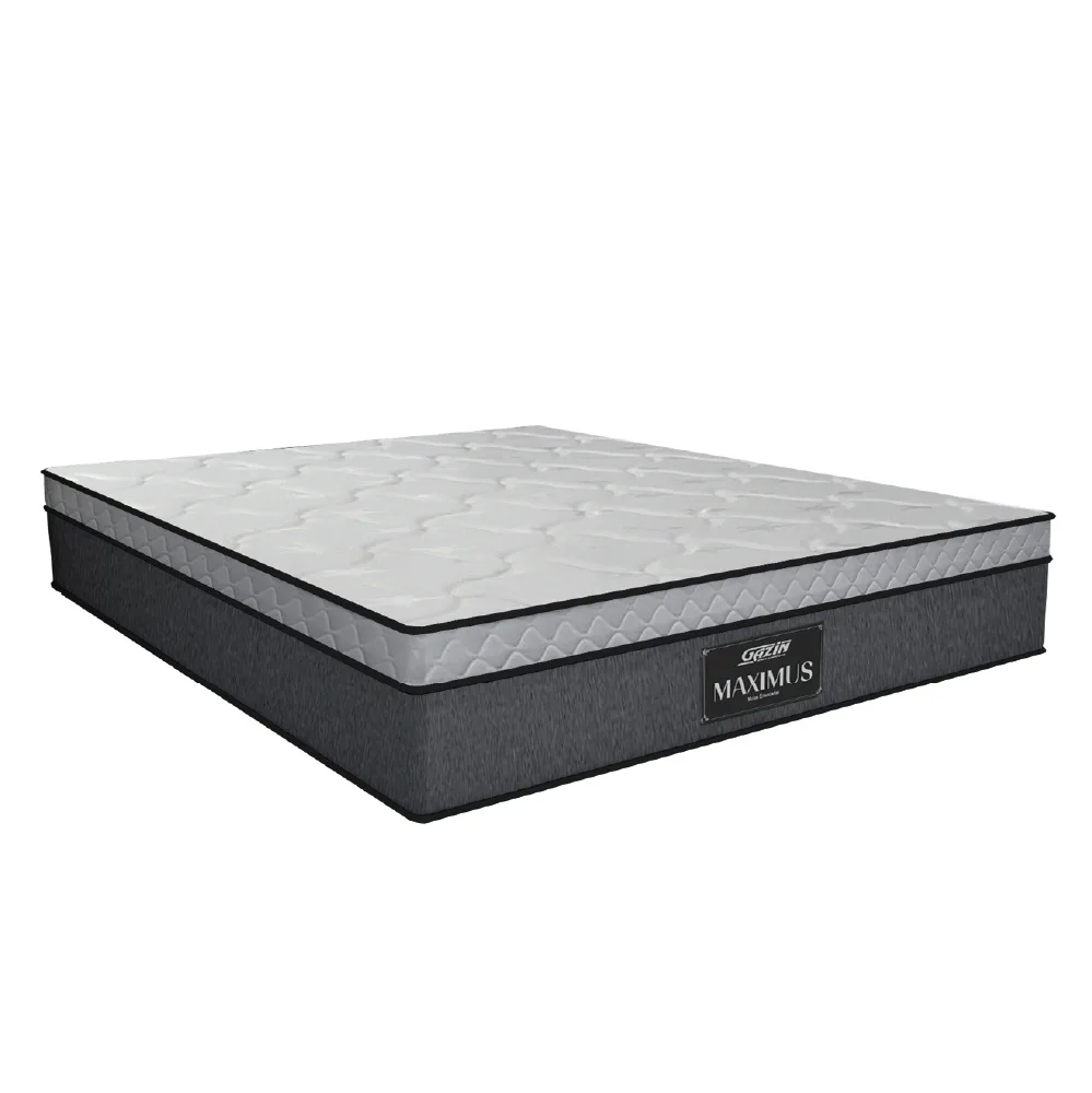 Colchão Casal Gazin Maximus Molas Ensacadas 138x188x24cm Cinza / Branco - Suporta até 120Kg por Pess