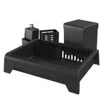 Kit Cozinha Smile 4 Peças Escorredor, Porta Talheres, Lixeira E Dispenser Plástico Preto - Stolf Kit Cozinha Smile 4 Peças Escorredor, Porta Talheres, Lixeira E Dispenser Plástico Preto - Stolf