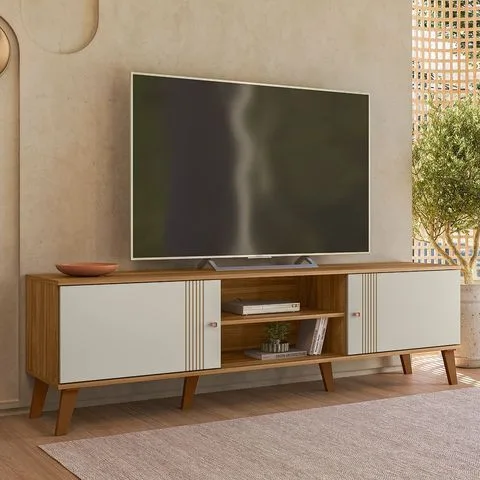 Rack Denver para Tv até 75 polegadas Nature/Off White Peternella