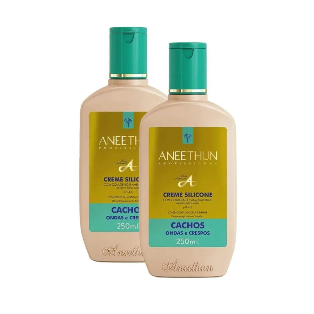 Kit Aneethun Linha A 2 Creme de Silicone Cachos 250 ml para Cabelo Cacheado