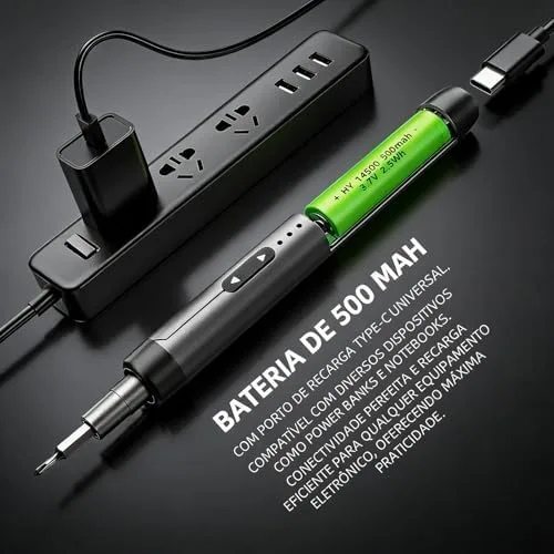 Kit de Ferramentas de Precisão 46 em 1 | Chave de Fenda Manual e Elétrica Profissional, Bits em Aço Cromo-Vanádio com Estojo Magnético para Conserto de Celular, Notebook, Eletrônicos
