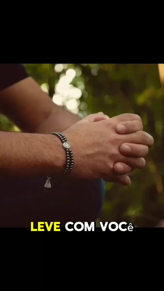 Pulseira Terço De Pulso Hematita Nossa Senhora Aparecida