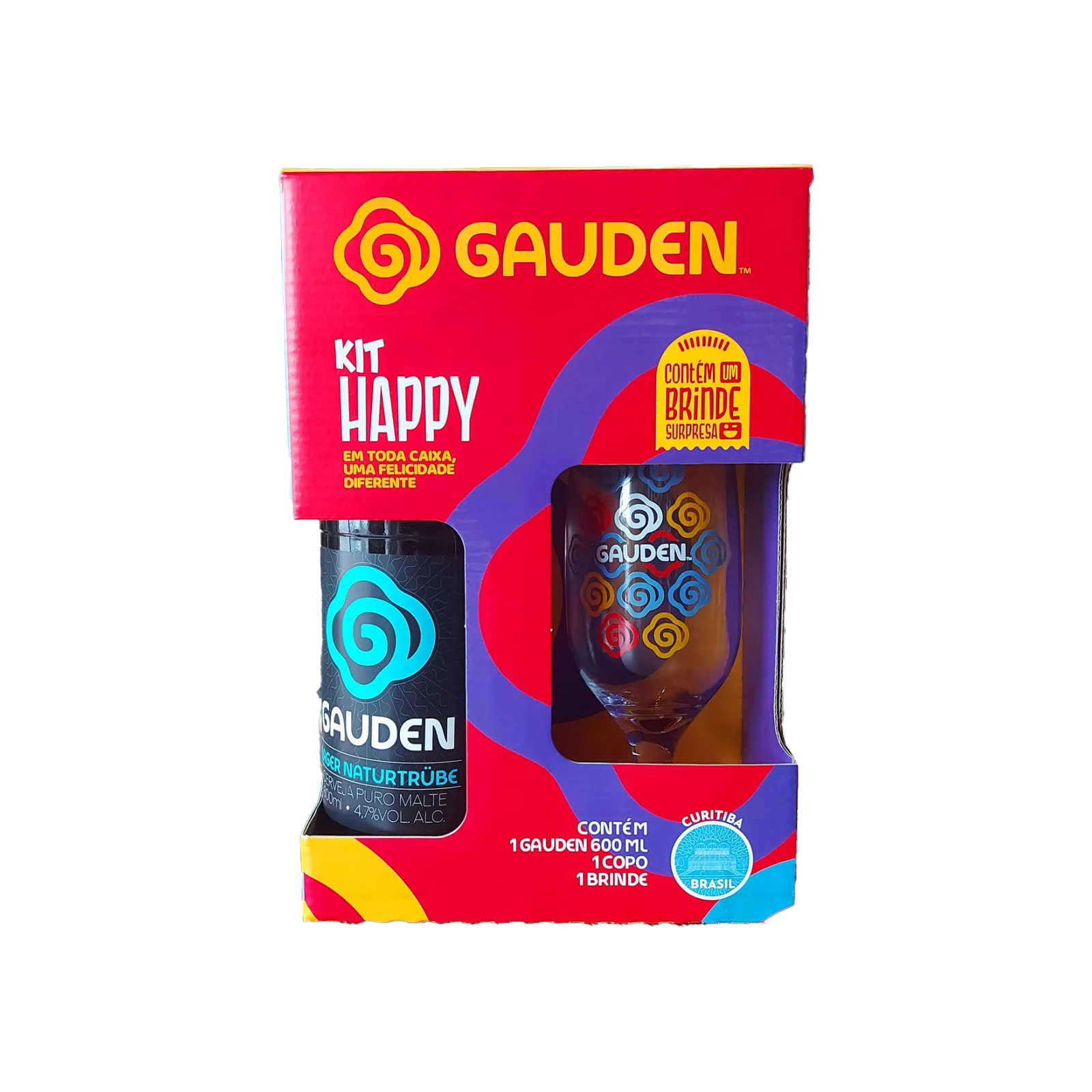 Kit Gauden Happy 01 Garrafa + 01 copo