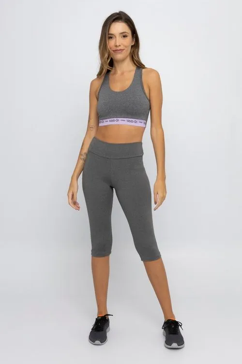 Calça Corsário Feminina Caedu SUPPLEX Mescla Fitness e Lazer