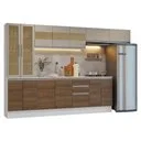 Armário de Cozinha Completa 100% Mdf 300 Cm Branco/rustic/crema Smart Madesa 04