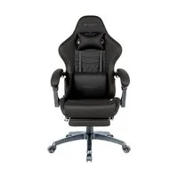 Cadeira Gamer Husky Tempest 700, Até 145kg, Almofadas, Reclinável 150º, Tecido, Descanso para Pés, Preta - HCG700PTT