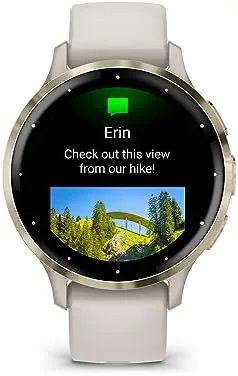 Garmin Relógio Venu 3s Marfim com Dourado 41mm com Monitor Cardíaco de Pulso e GPS