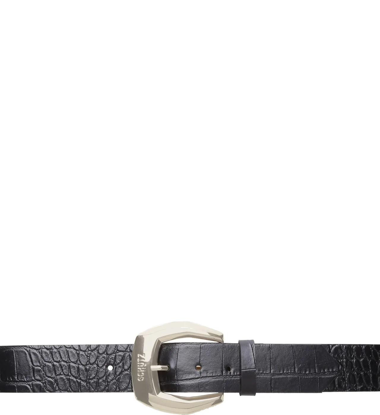Cinto Croco Couro  Preto