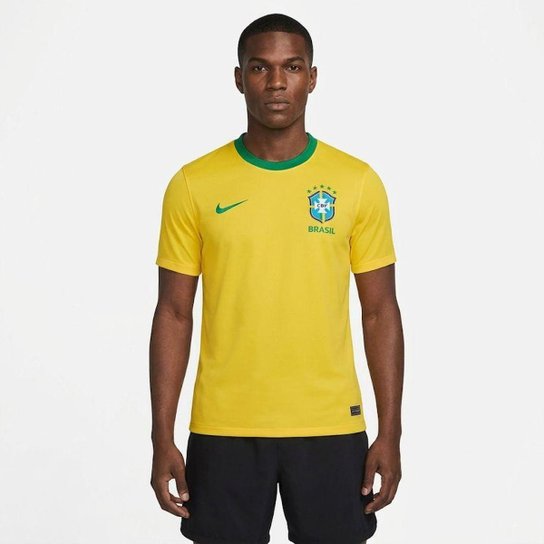 Camisa Brasil Nike I 2026/27 Fã Masculina - Amarelo+Verde