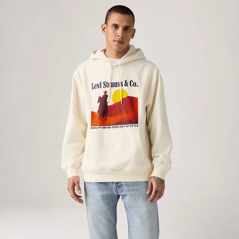 Moletom Levi's® Relaxed Graphic com Capuz Bege