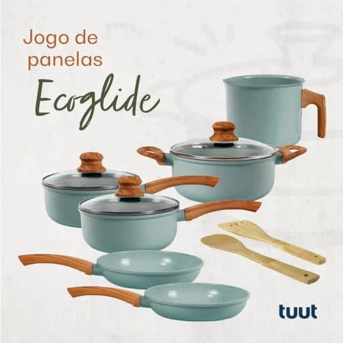 Jogo de Panelas de Alumínio Revestimento Cerâmico com Antiaderente Ecoglide Tuut Marble 8 peças