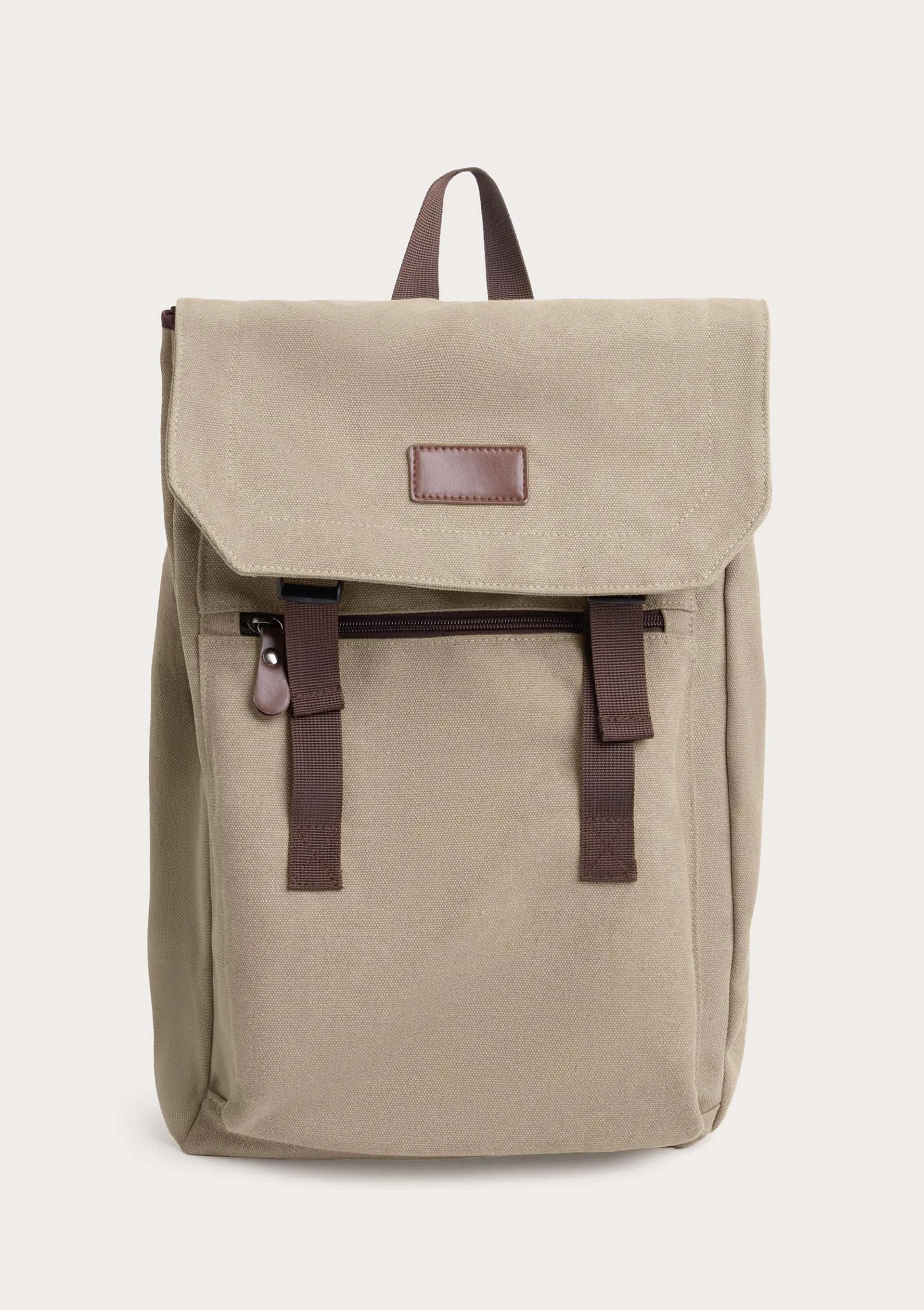 Mochila Masculina Em Lona - Bege