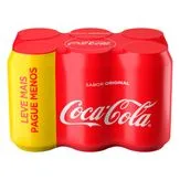 Coca-Cola Original Lata Pack com 6 Unidades 350ml Cada Embalagem Econômica