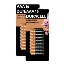 Kit Pilha Alcalina AAA com 16 Unidades 2 Cartelas - Duracell