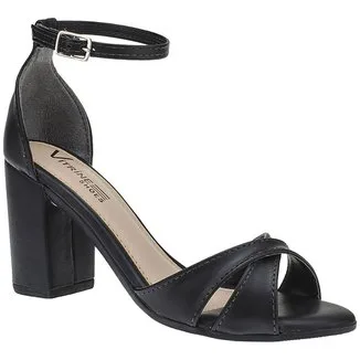 Sandália Salto Bloco Grosso Vitrine Casual Tendência Moda