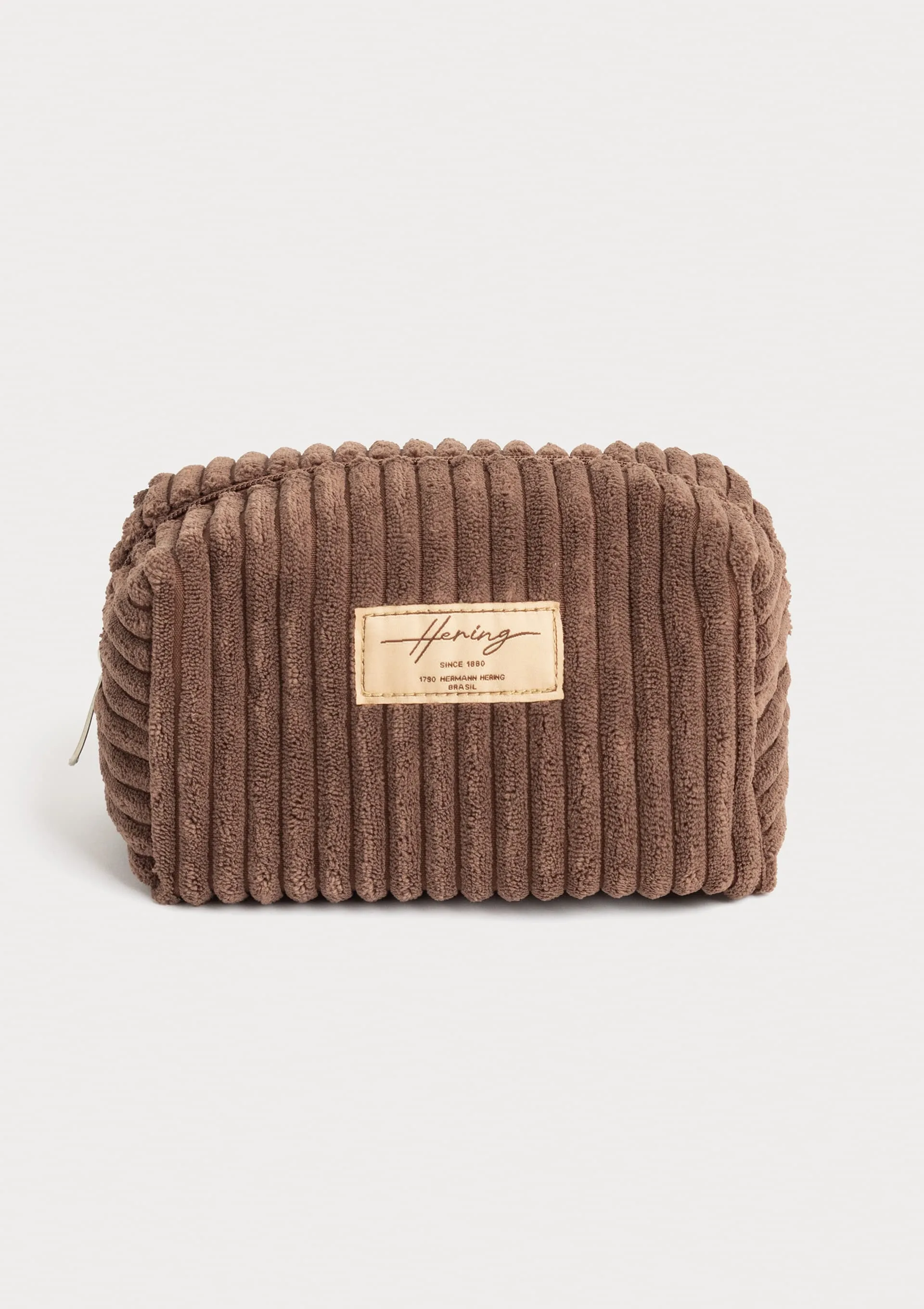 Necessaire Feminina Média Em Plush - Bege