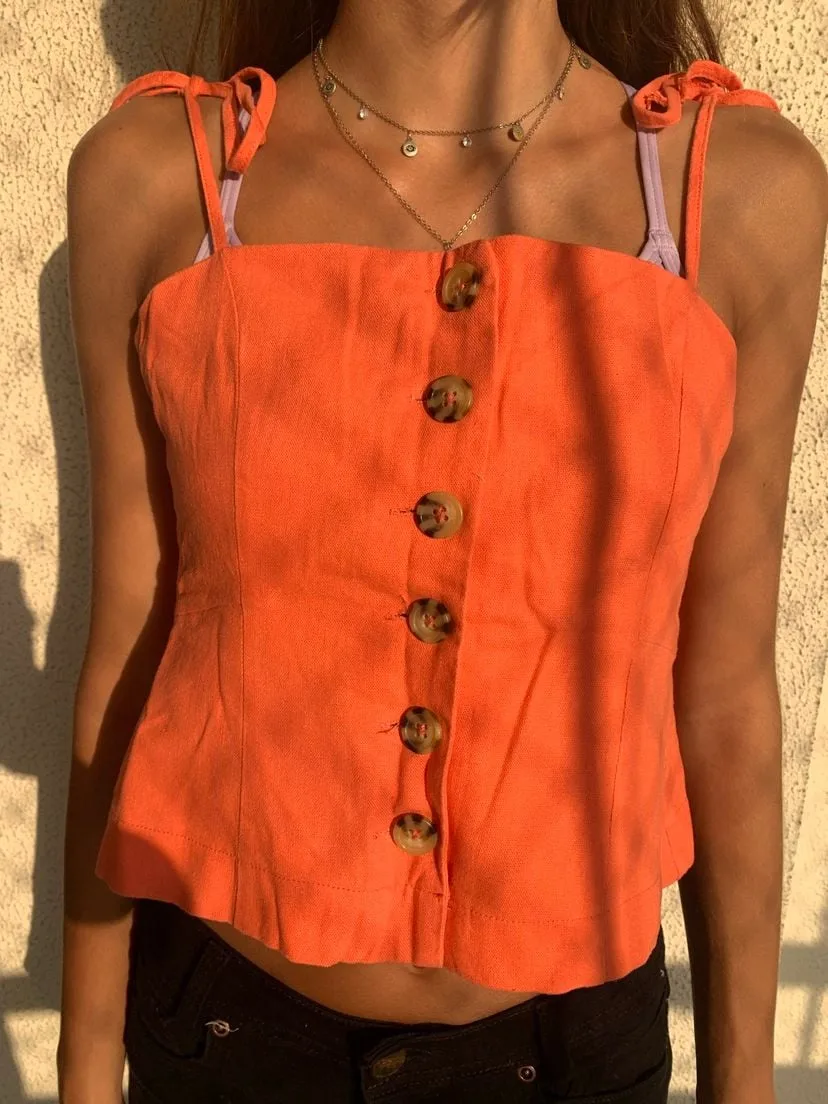 Blusa Curta de Linho |  Youcom Usado 134352223