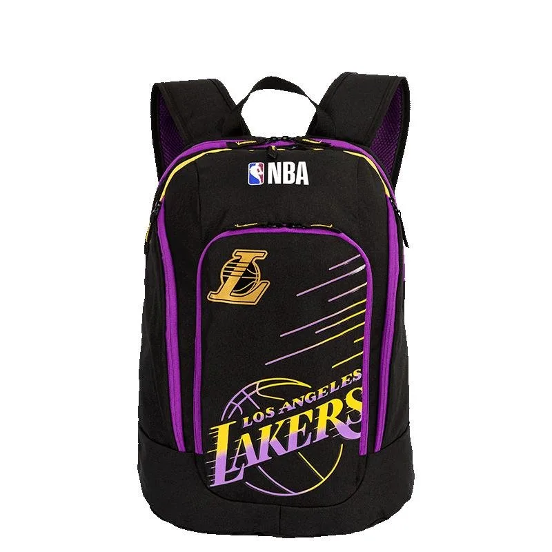 Mochila Grande 2 Compartimentos NBA Legend Lakers - Preto e Roxo