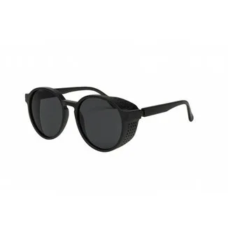 Óculos de Sol Masculino Redondo Preto Estilo Retrô UV400