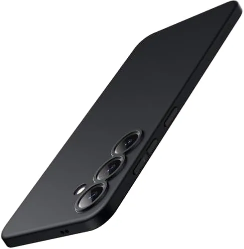 JETech Capa Fina para Samsung Galaxy S25 5G com Lente de Câmera Proteção Total, Case Ultrafina Leve Acabamento Fosco, Capinha de Protetora Minimalista para Telefone (Preto)