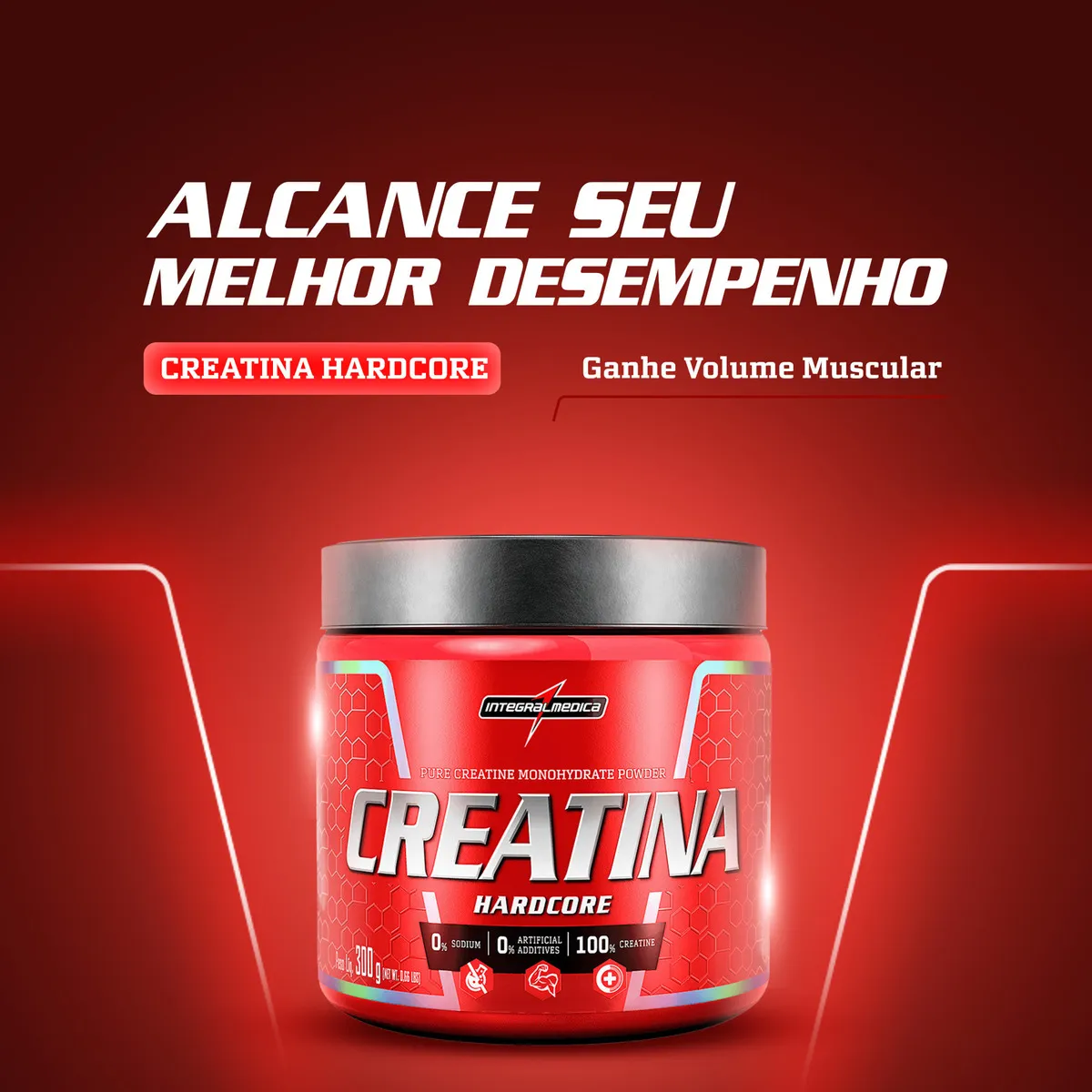 Creatina 100% Pura 300g Integralmedica - Força e Performance