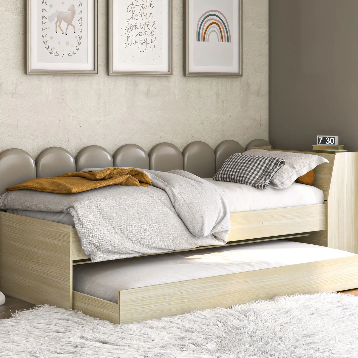 Cama Solteiro Bicama com Estante Ditália BB-28-29 Copenhague