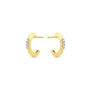 Argola Selina em Ouro Amarelo 18k com Diamantes 0,06 ct, 13mm